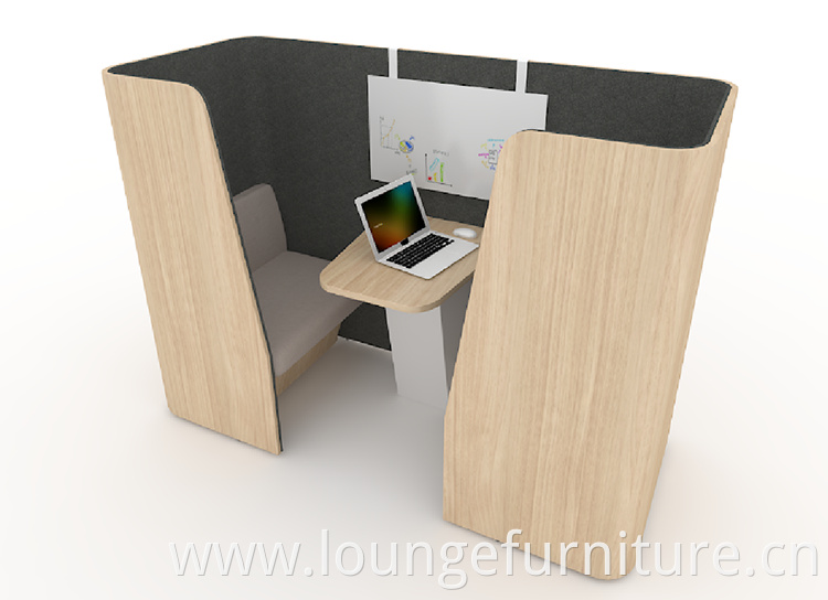 High back furniture office private wood meeting pod